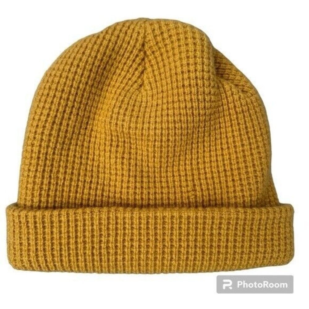 Paa Waffle Cashmere Beanie Hat w/ Insulation Mustard